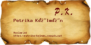 Petrika Kálmán névjegykártya